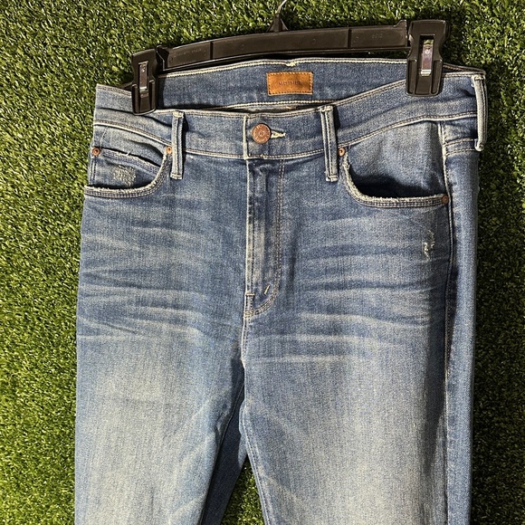 MOTHER Wide Leg Jeans in Denim Blue - Picture 3 of 7